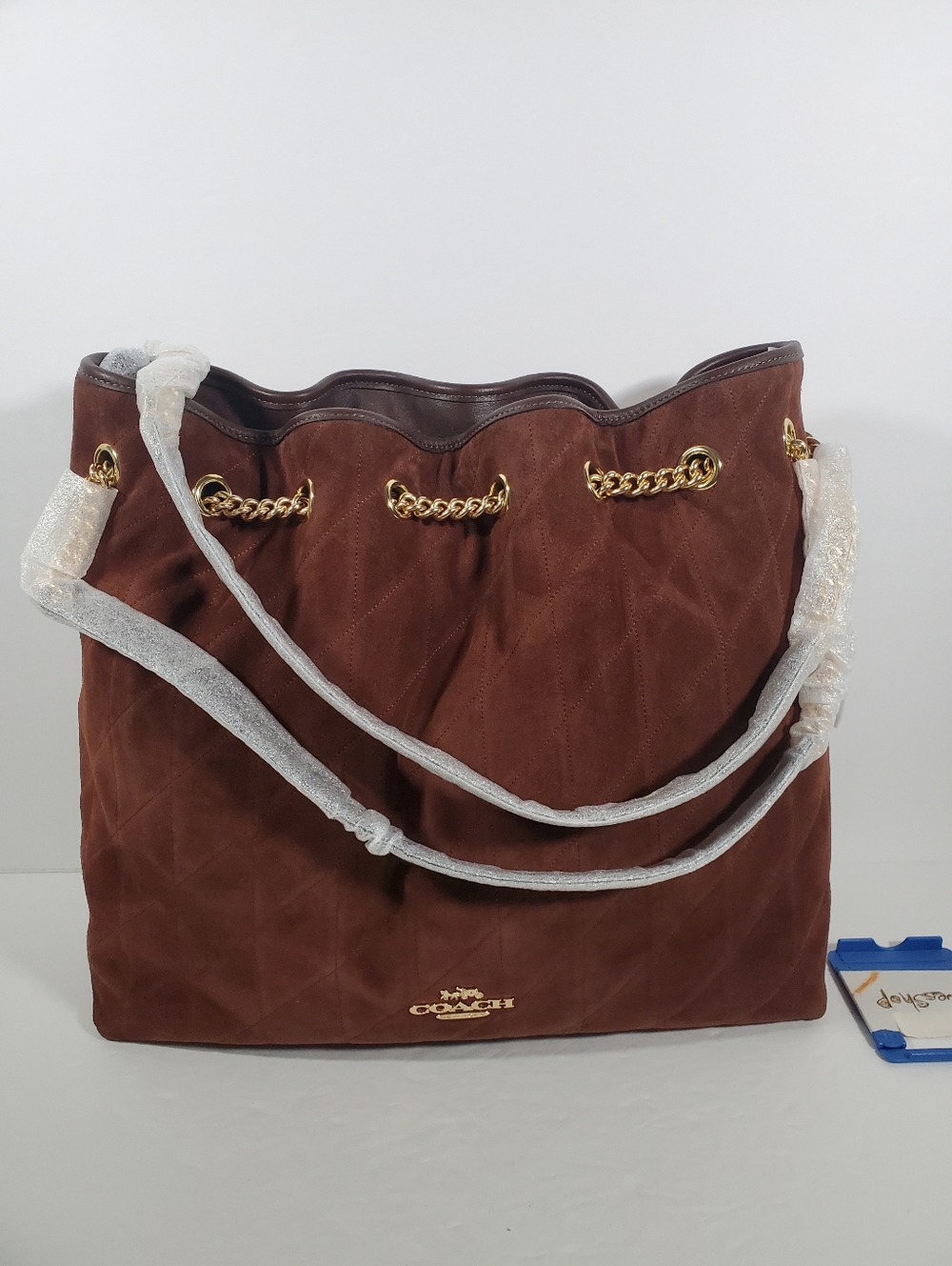 Coach Suede large purse Maple NWT